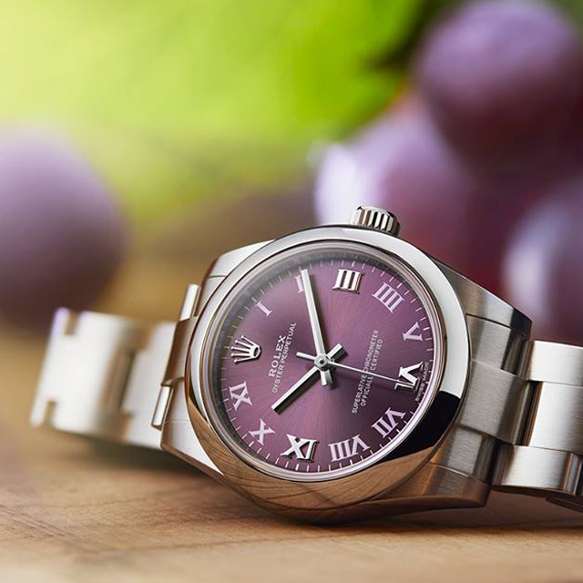 rolex oyster perpetual 31 red grape