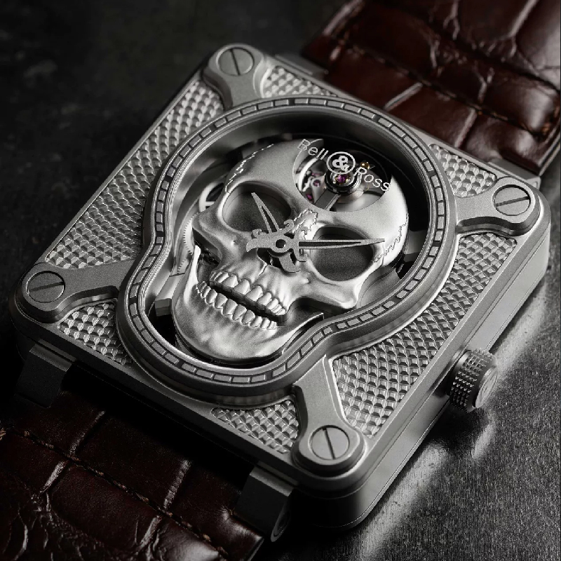 Часы Bell & Ross BR 01 Laughing Skull в 46 мм корпусе из стали с автоматоном