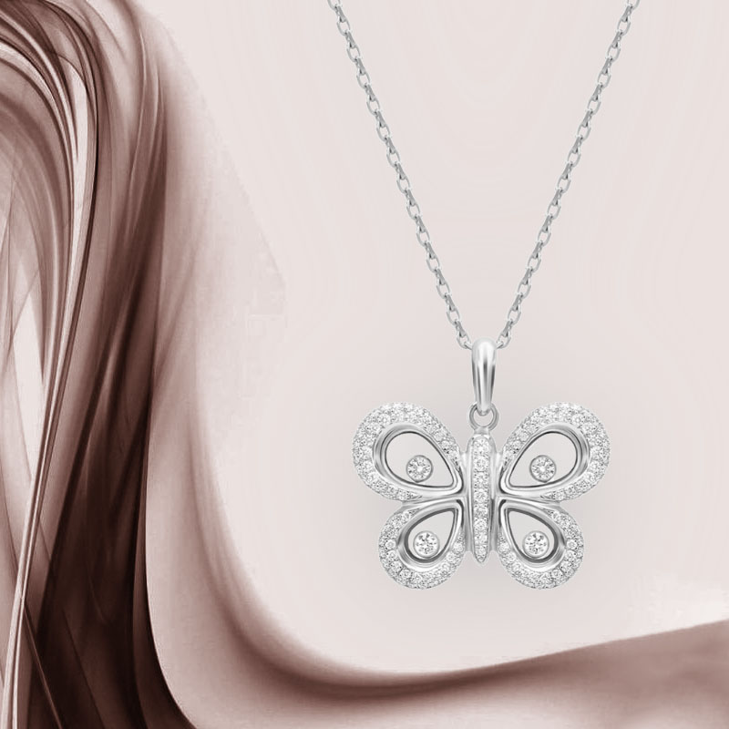 Кулон Chopard Happy Butterfly из белого золота с бриллиантами