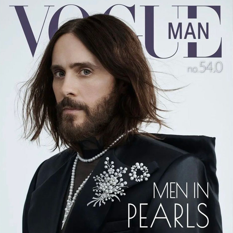 Джаред Лето на обложке Vogue Man Hong Kong в украшениях Mikimoto