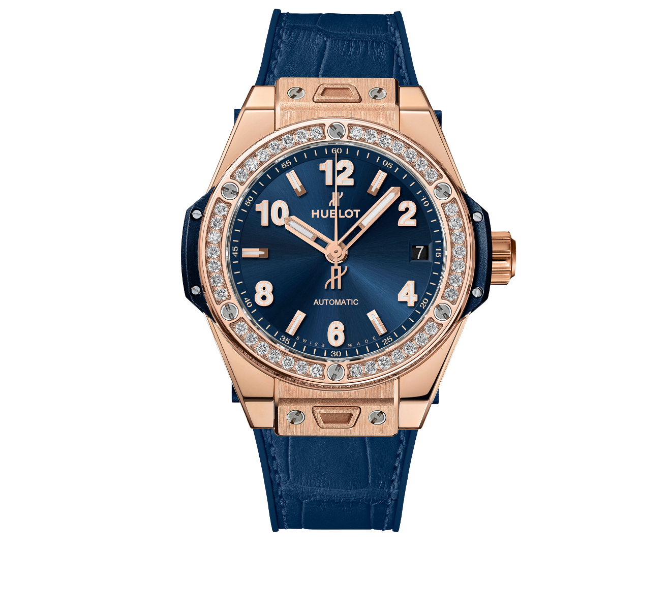 Часы One Click King Gold Blue Diamonds HUBLOT Big Bang 465.OX.7180.LR.1204 - фото 1 – Mercury