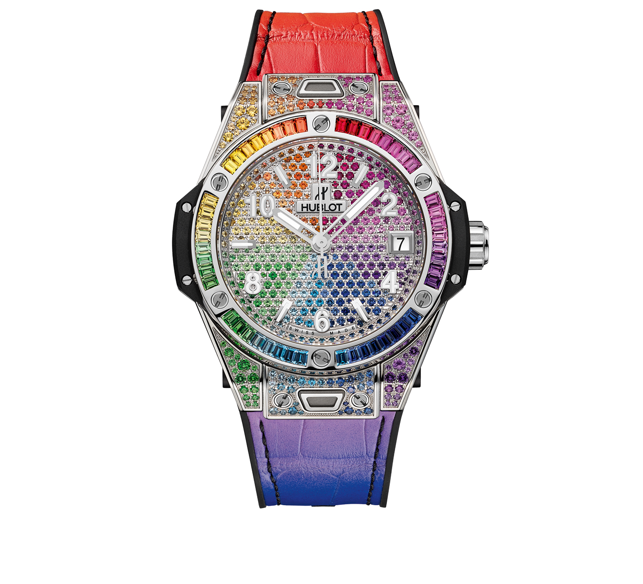 Часы One Slick Steel Rainbow HUBLOT Big Bang 465.SX.9910.LR.0999 - фото 1 – Mercury