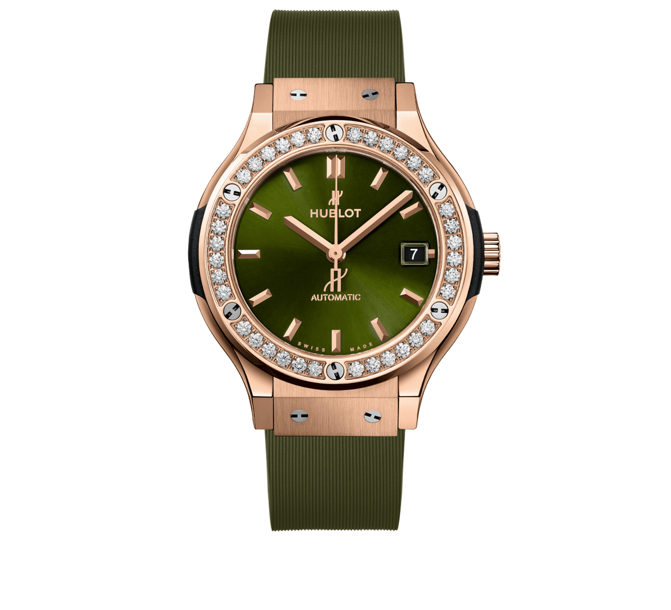 Часы King Gold Green Diamonds HUBLOT Classic Fusion 565.OX.8980.RX.1204 - фото 1 – Mercury