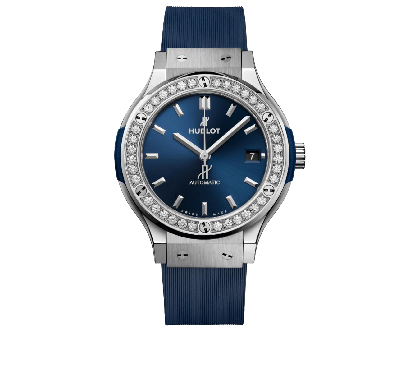 Часы Titanium Blue Diamonds HUBLOT Classic Fusion 581.NX.7170.RX.1104 - фото 1 – Mercury