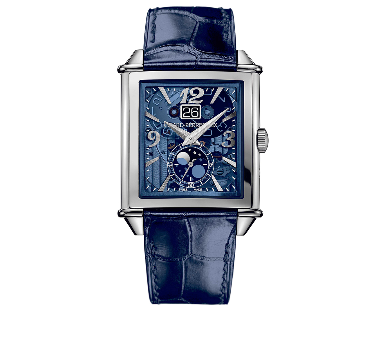 XXL Large Date Steel Blue GIRARD PERREGAUX Vintage 1945 25882