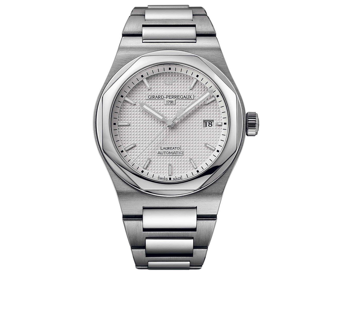 Steel Date Silver GIRARD PERREGAUX Laureato 81000 11 131 11A