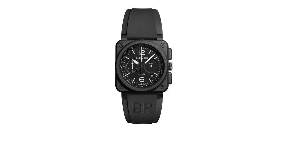 Black Matte Chrono Bell Ross BR 03 BR0394 BL CE 42 Mercury